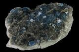 Blue-Green Cubic Fluorite on Quartz - China #140349-1